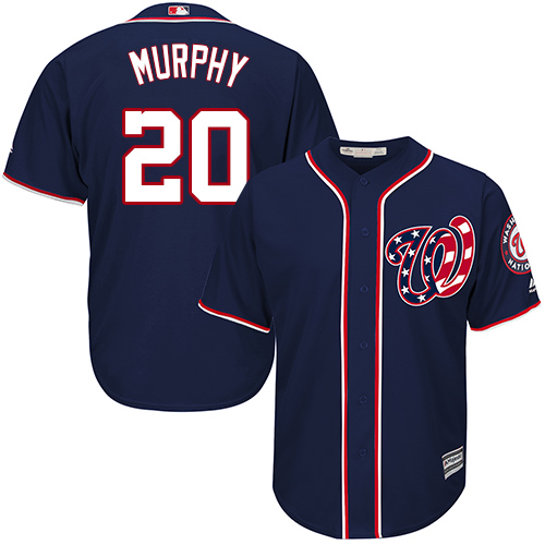 Nationals #20 Daniel Murphy Navy Blue Cool Base Stitched Youth MLB Jersey